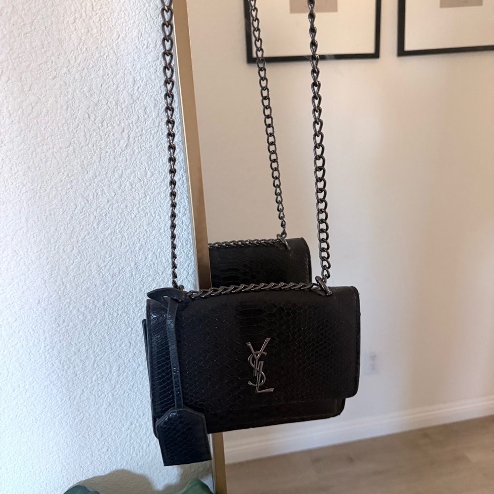 Yves Saint Laurent Black Crossbody Bag with Chain